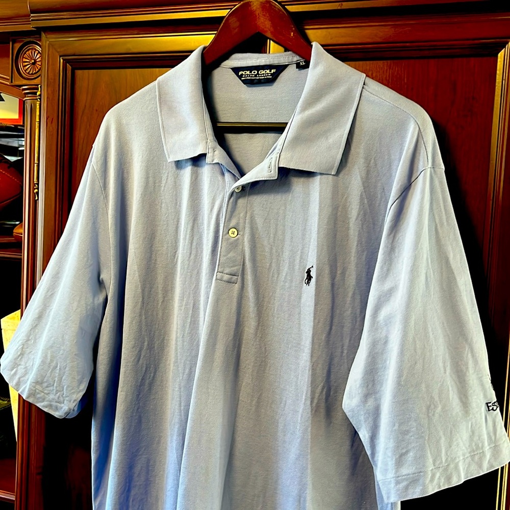 Classic Polo by Ralph Lauren Estancia Club Blue Gray Golf Polo 100% Pima Cotton!